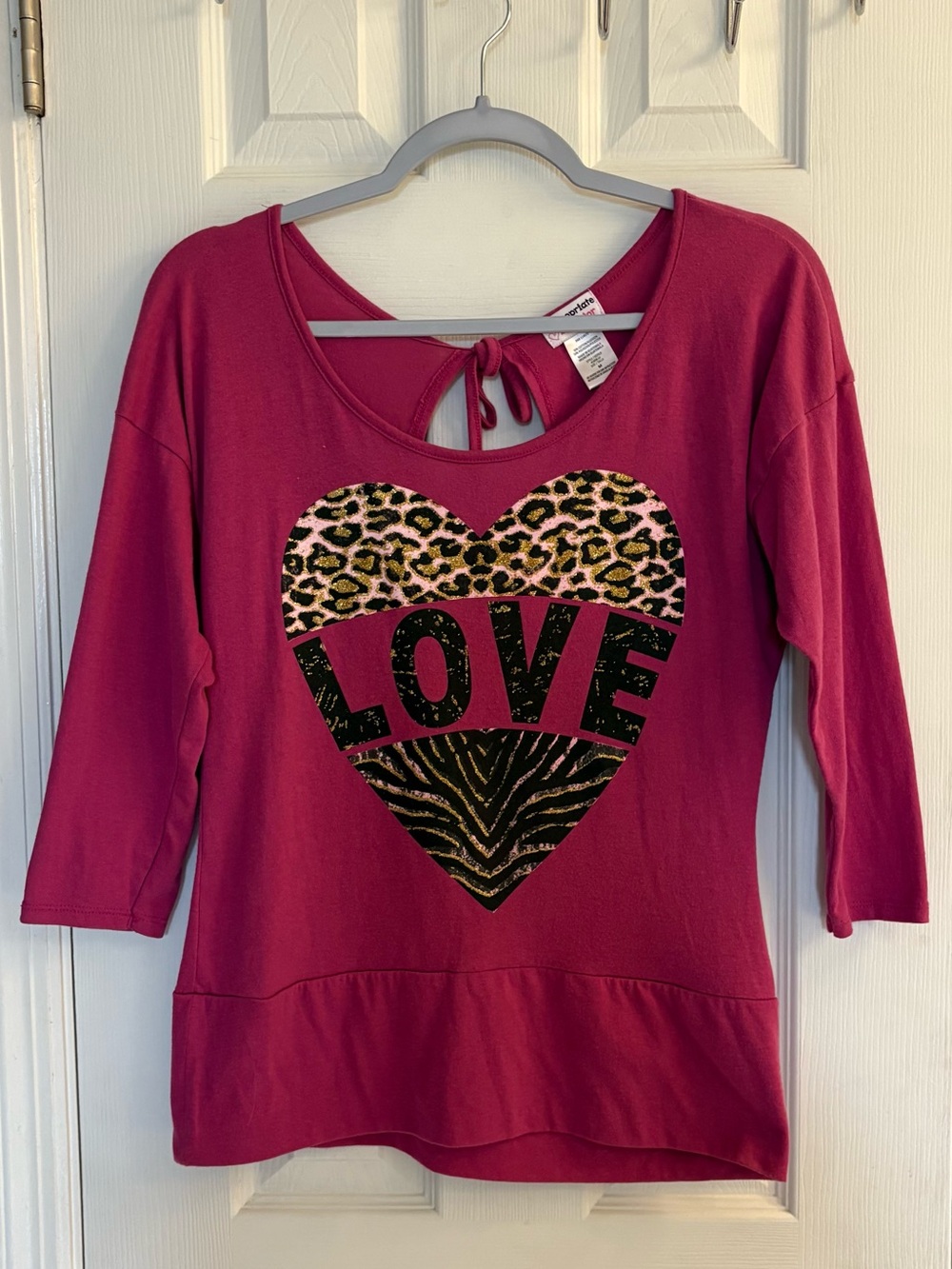 Vintage Y2K Style Appropriate Behavior Animal Print Love Glitter Shirt Size Med
